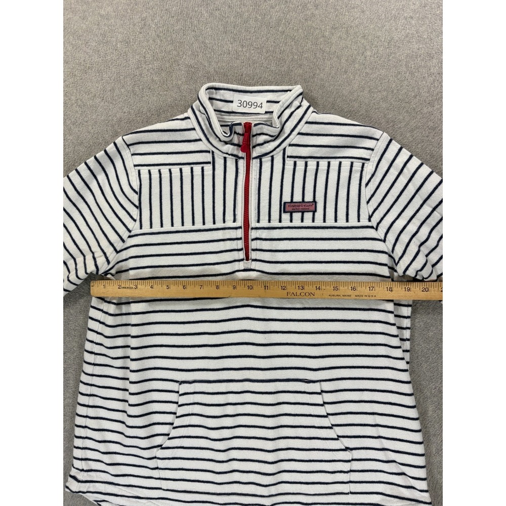 Vineyard Vines Stitched Logo Striped 1/4 Zip USA Flag Pullover (Women's Medium) - Picture 8 of 13